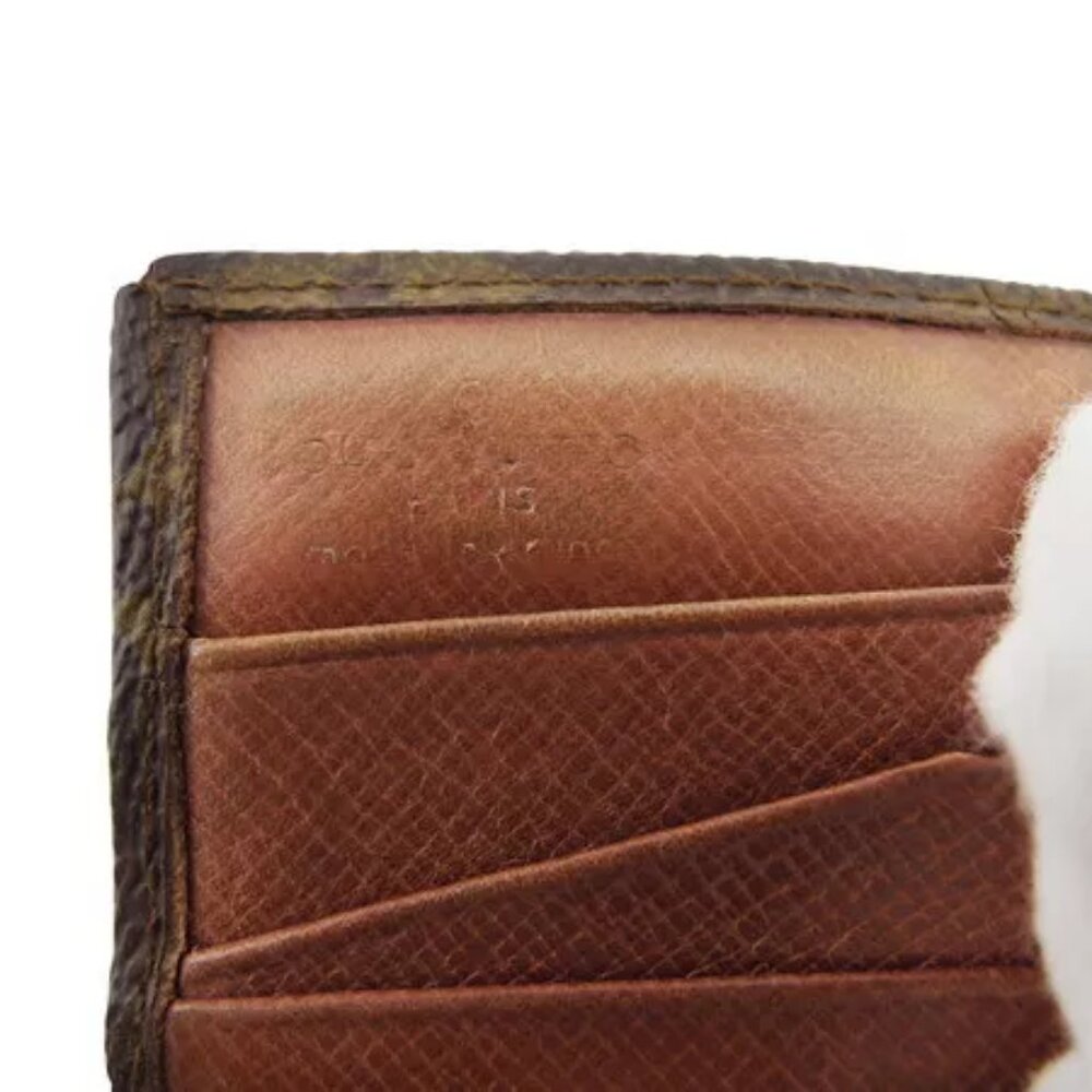 LOUIS VUITTON W Hook Wallet Monogram Beige Monogram Canvas Authentic Used - Picture 7 of 9